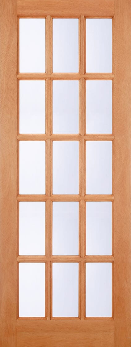 Hardwood SA 15 Light M&T Glazed Clear Unfinished External Door