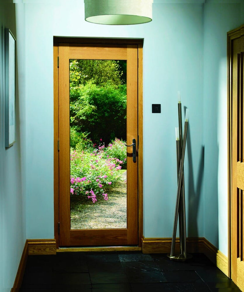 Pattern 10 Double Glazed External Oak Door (Dowelled) with Clear Glass