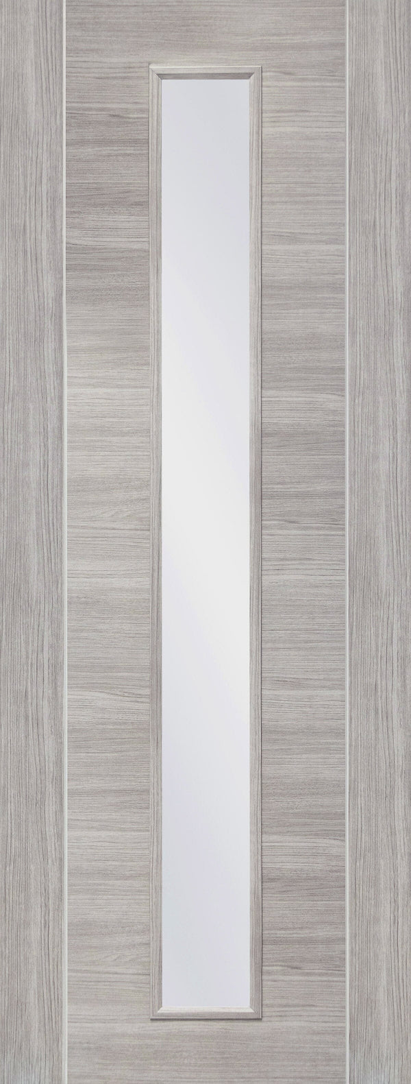 Laminate White Grey Forli Pre-Finished Internal Door with Clear Glass