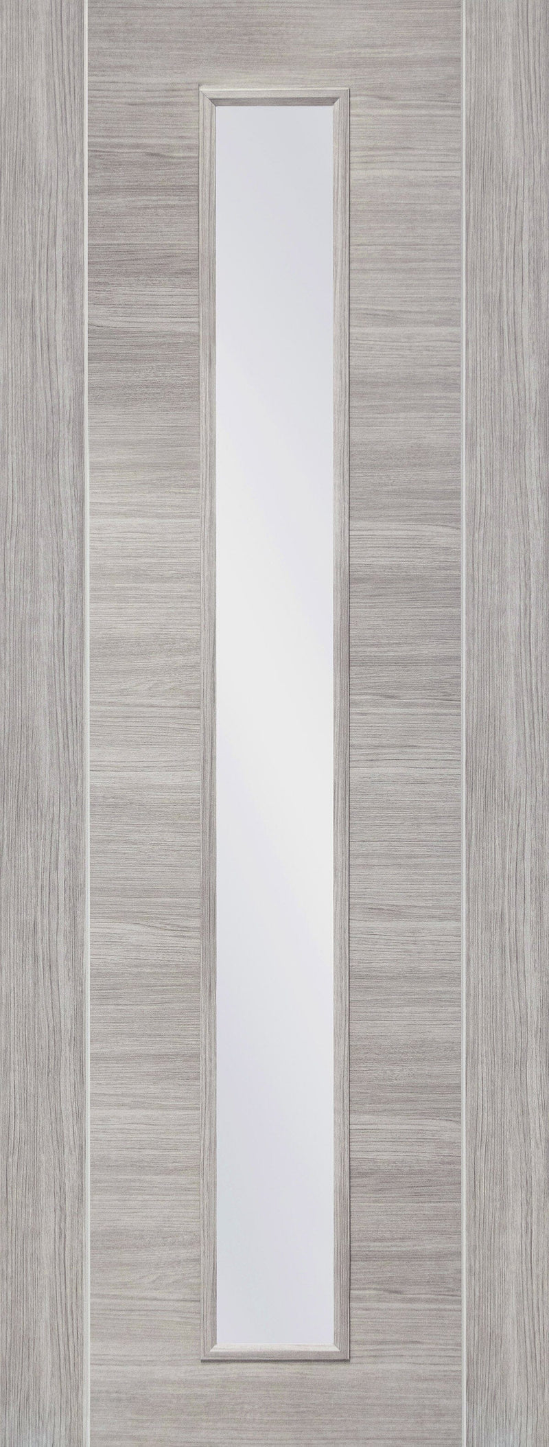 Laminate White Grey Forli Pre-Finished Internal Door with Clear Glass