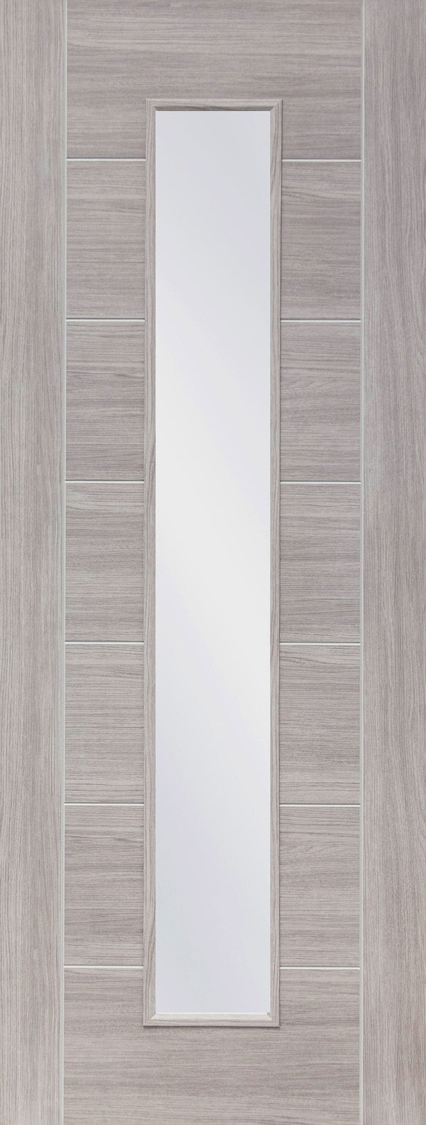 Laminate White Grey Palermo Pre-Finished Internal Door with Clear Glass
