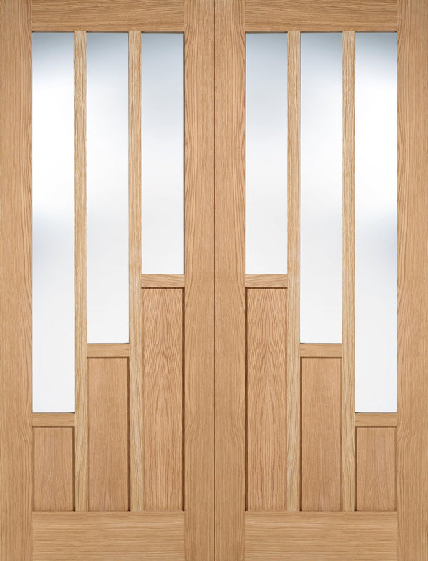Oak Coventry Glazed 3 Light Pairs Pre-finished Room Divider