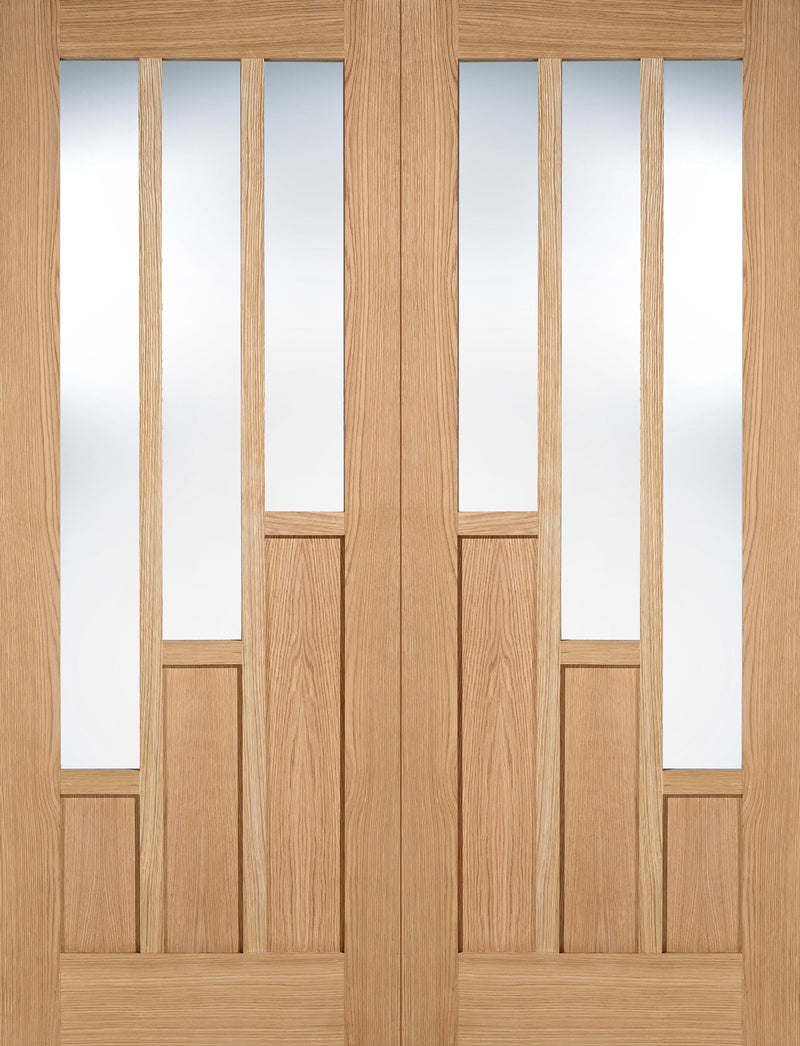 Oak Coventry Glazed 3 Light Pairs Pre-Finished Room Divider