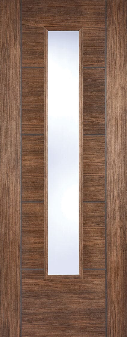 Walnut Laminated Vancouver Glazed Pre-Finished Internal Door