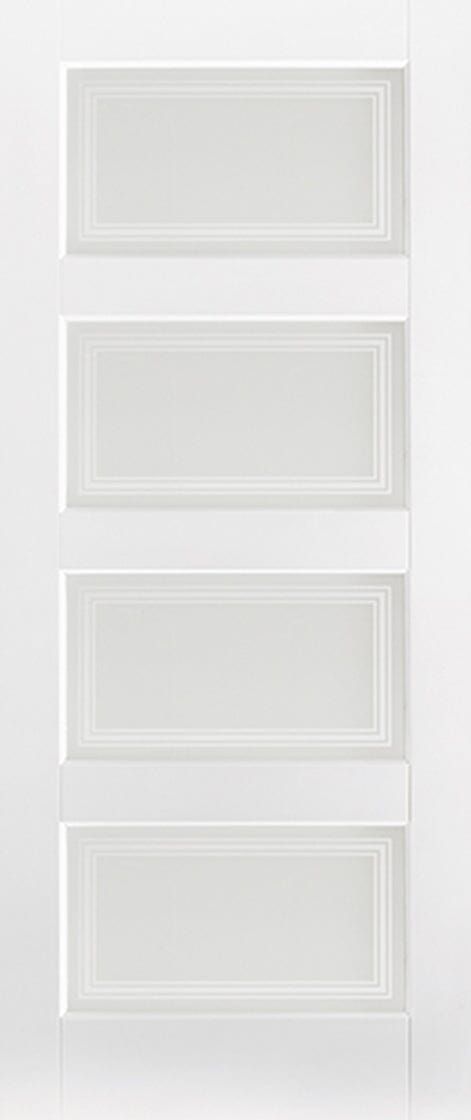 White Contemporary Glazed 4 Light Primed Internal Door