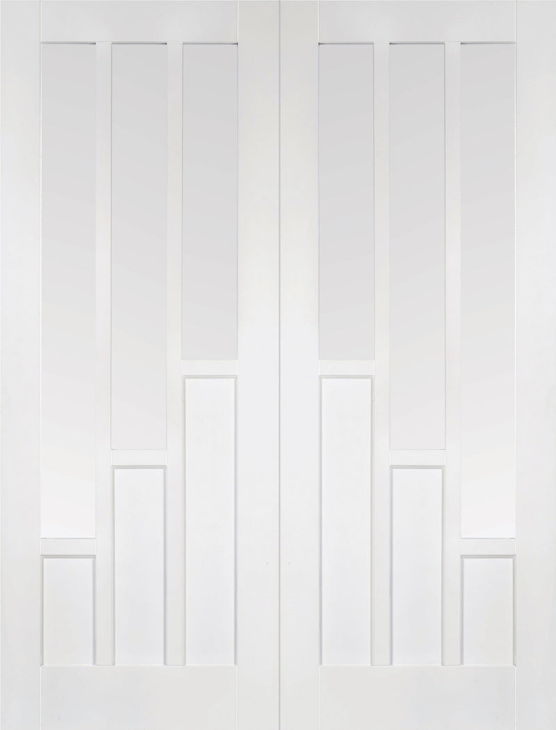 White Coventry Glazed Pair Primed Room Divider