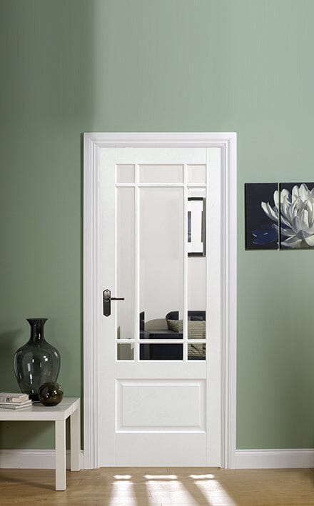 White Downham Glazed 9 Light Primed Internal Door