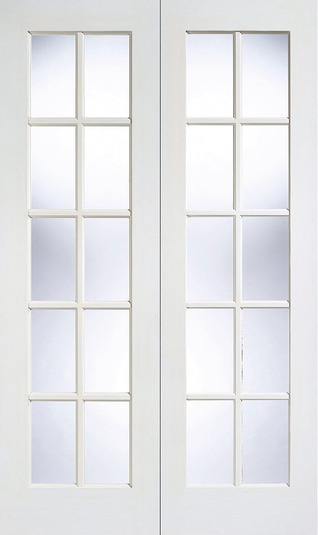 White GTPSA Glazed Pair Primed Room Divider