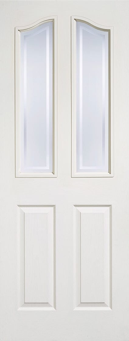 White Moulded Mayfair 2 Light Glazed Primed Internal Door