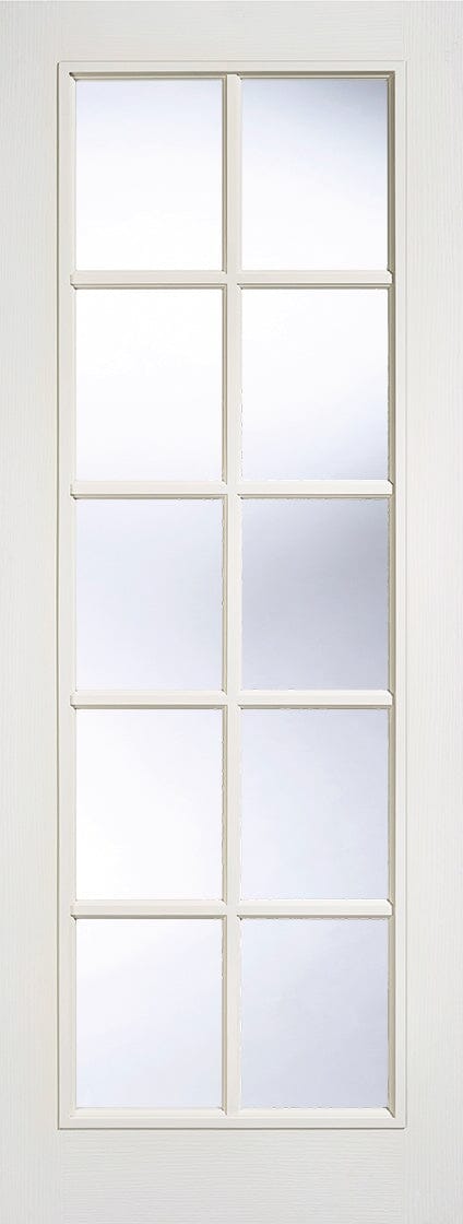 White Moulded SA 10 Light Glazed Primed Internal Door