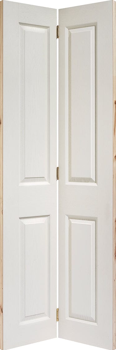 White Moulded Textured 4 Panel Bi-Fold Internal Bi-fold Door