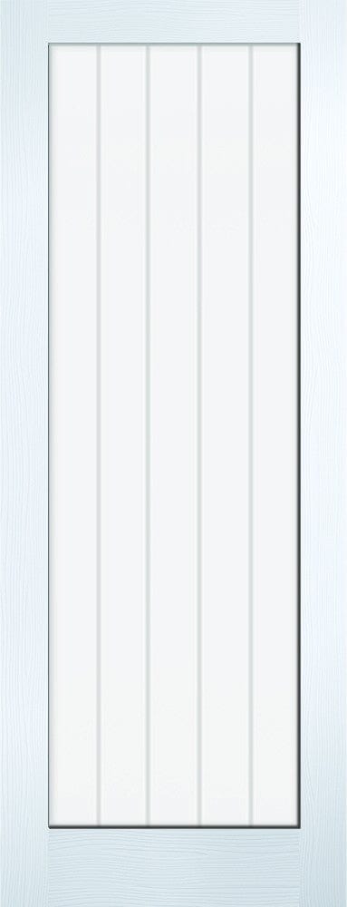 White Moulded Textured Vertical 1 Light Primed Internal Door