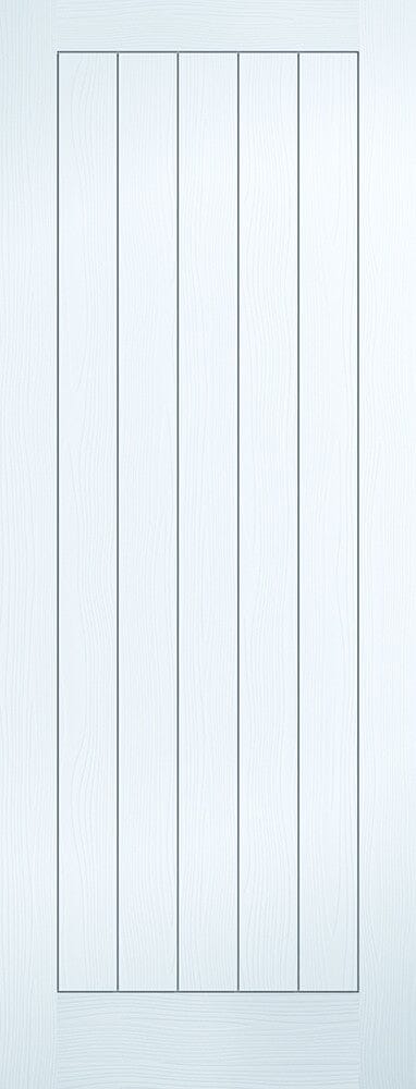 White Moulded Textured Vertical 5 Panel Internal Door