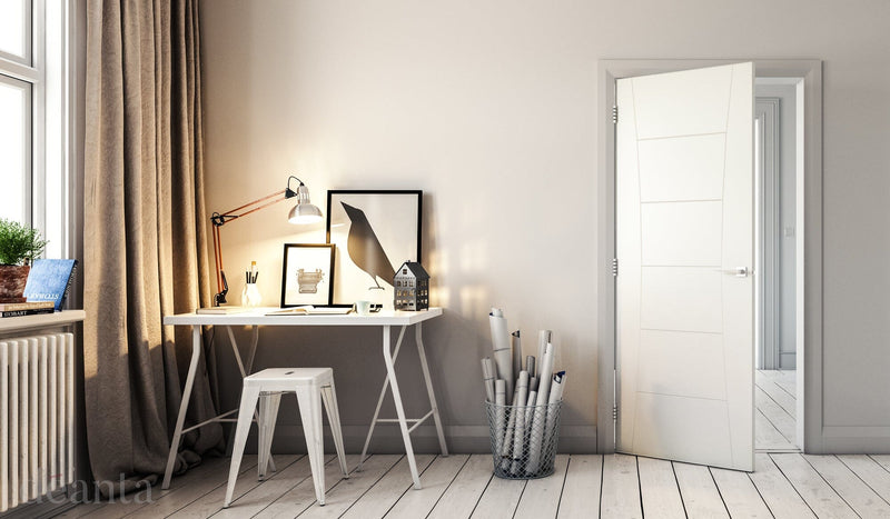 Pamplona White Primed Internal Door Internal Door Deanta 